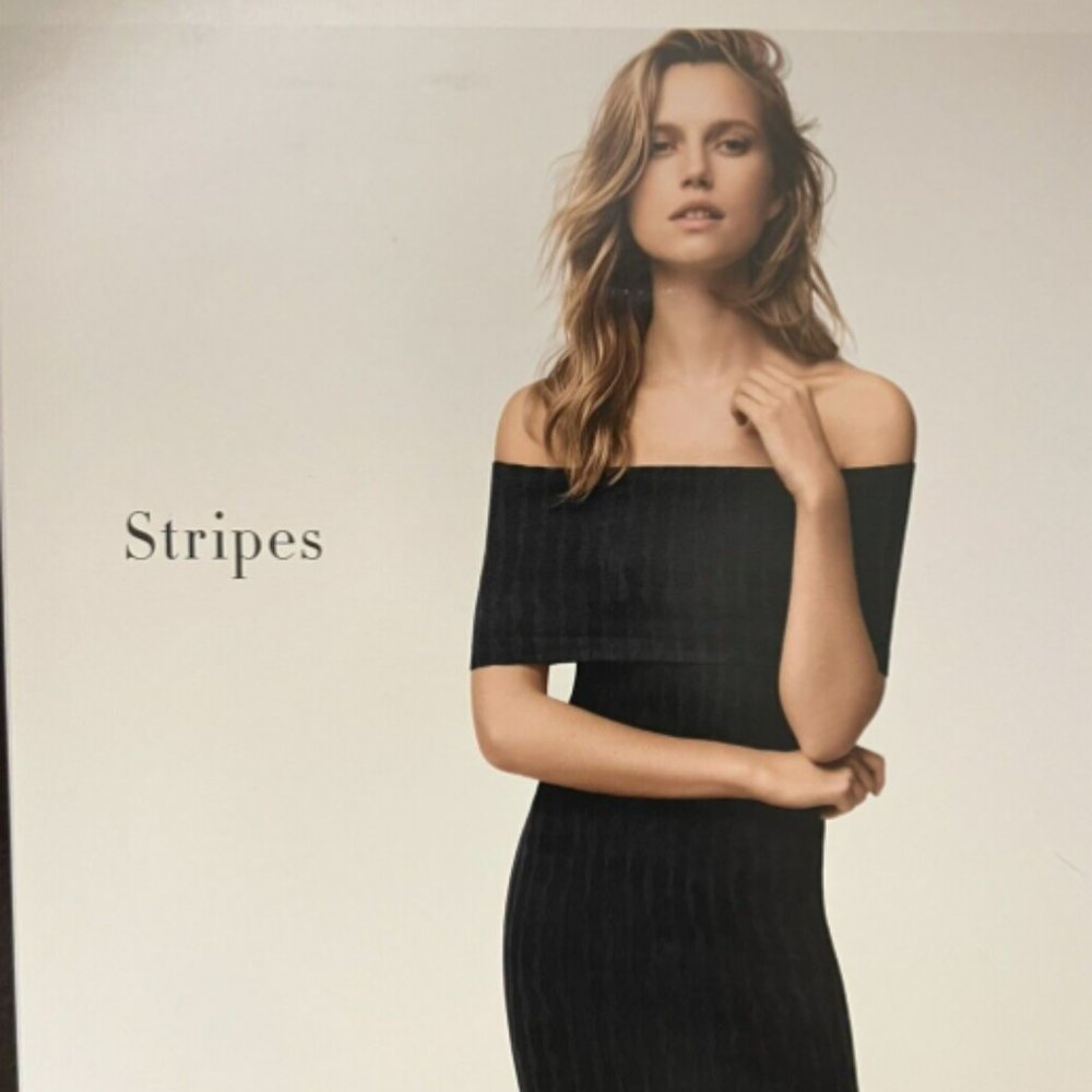 Luxury Austrian WOLFORD STRIPES DRESS MSRP$ 400 in Black/ Grey Super Soft